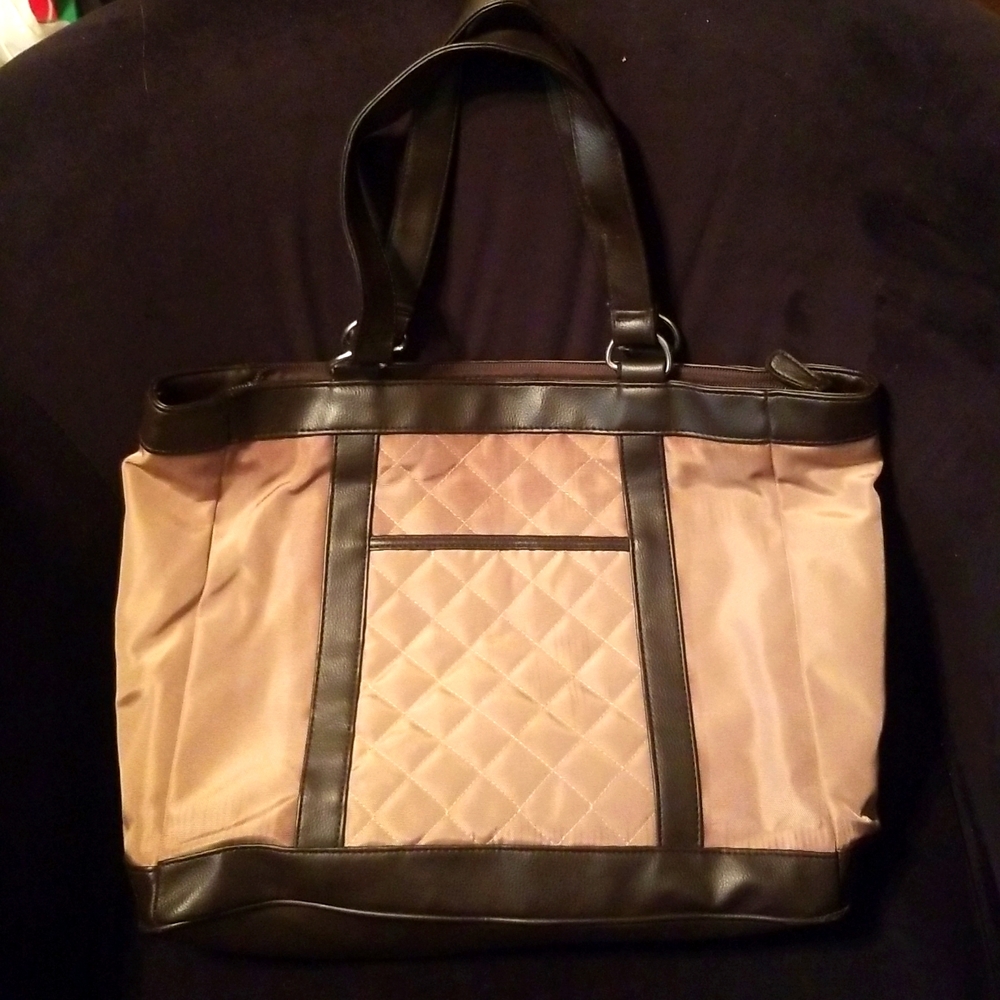 Tan and Brown Tote Bag